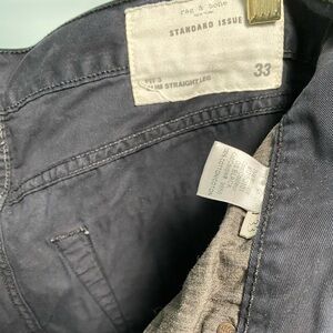 Rag & Bone Men's Standard Issue Fit 3 Slim Straight Black Cotton Pant size 33x32